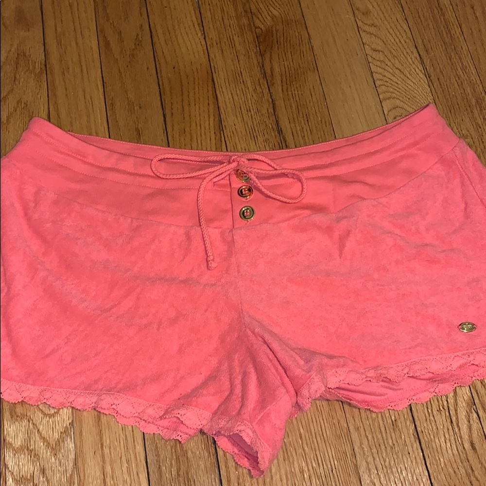 Women’s XL, pink terry cloth juicy shorts